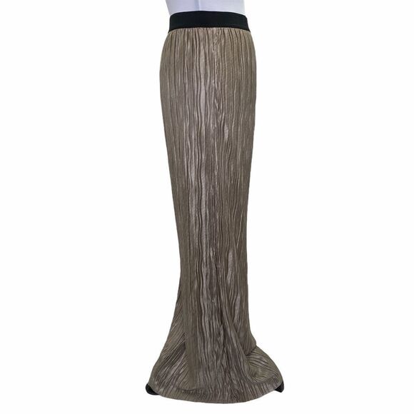 ONE Clothing Gold Scrunch Fitted Maxi Skirt Medium - Picture 1 of 7